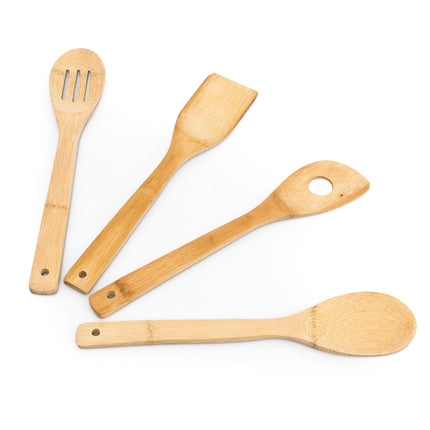 Kitchen utensil bamboo 5 parts with holder
