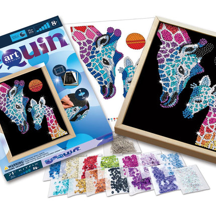 Kitfix Diy Set Sequin Art Blue Premium Giraffe & Calf