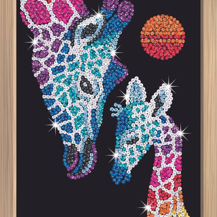 Kitfix Diy Set Sequin Art Blue Premium Giraffe & Calf