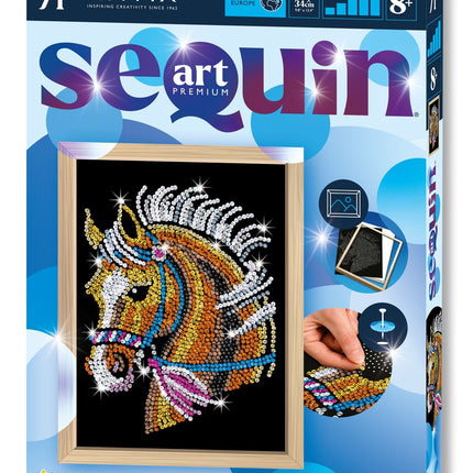 Kitfix Diy Set Sequin Art Blue Premium Horse