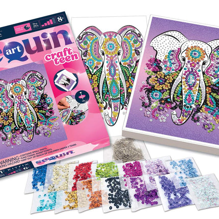 Kitfix Diy Set Sequin Art Craft Teen Elephant