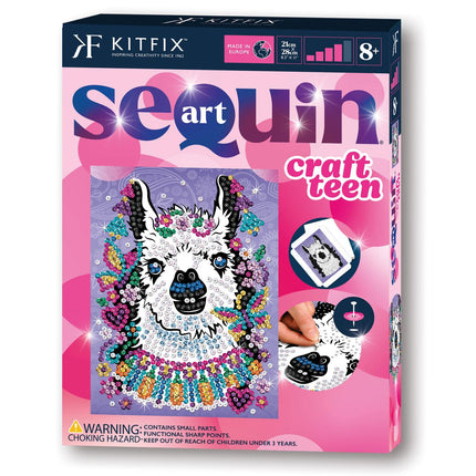 Kitfix Diy Set Sequin Art Craft Teen Llama