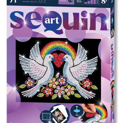 Kitfix Diy Set Sequin Art Purple Doves Of Hope