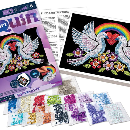 Kitfix Diy Set Sequin Art Purple Doves Of Hope