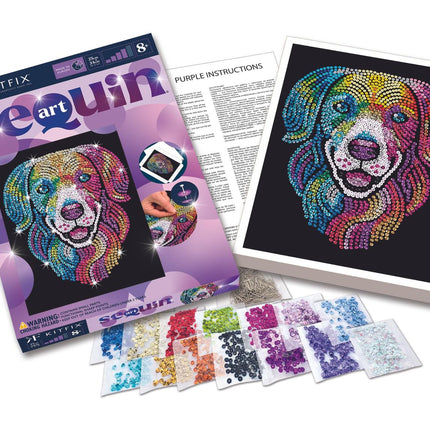 Kitfix Diy Set Sequin Art Purple Harlequin Hound