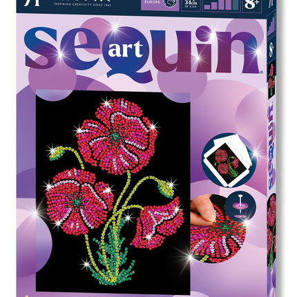 Kitfix Diy Set Sequin Art Purple Poppies
