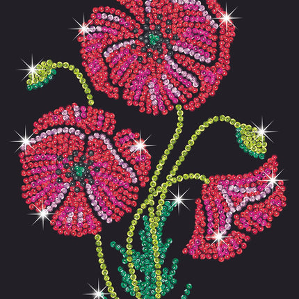 Kitfix Diy Set Sequin Art Purple Poppies
