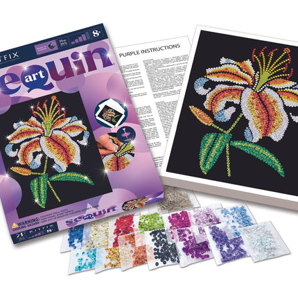 Kitfix Diy Set Sequin Art Purple Tiger Lily