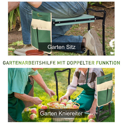 Folding garden kneeler & seat with tool bag, EVA foam