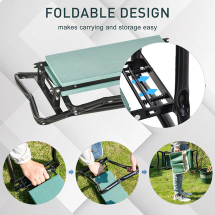 Folding garden kneeler & seat with tool bag, EVA foam