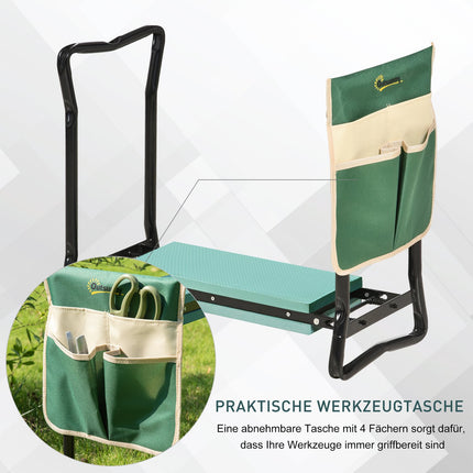 Folding garden kneeler & seat with tool bag, EVA foam