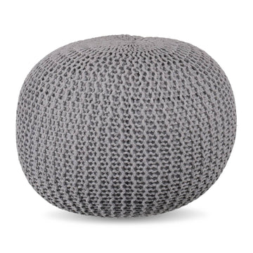 Knitted Pouf – Round, Boho Design, Polystyrene Fill