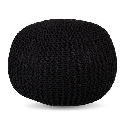 Knitted Pouf – Round, Boho Design, Polystyrene Fill
