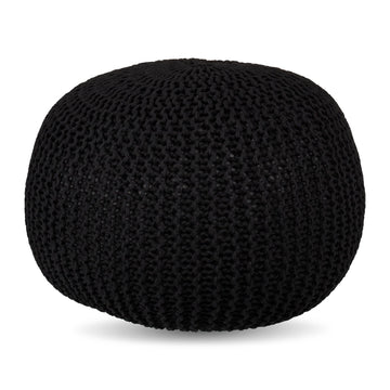 Knitted Pouf – Round, Boho Design, Polystyrene Fill