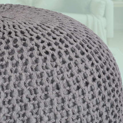 Knitted Pouf – Round, Boho Design, Polystyrene Fill