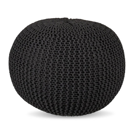 Knitted Pouf – Round, Boho Design, Polystyrene Fill