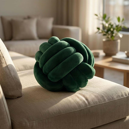 Knot Pillow, Beige – 25 cm, Polyester Foam