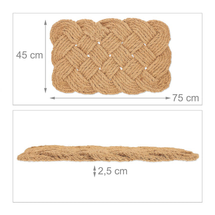 Knotted Natural Colour Coir Rug