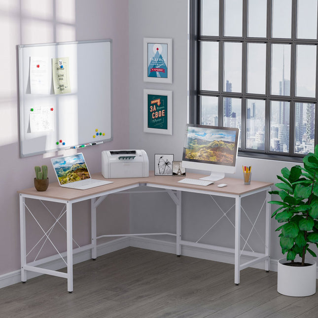 L-shaped corner desk, MDF wood, 150x150x76 cm