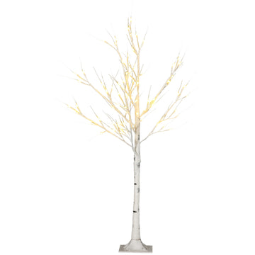 LED Artificial Birch Tree, White Bark, 120 cm, Indoor/Outdoor