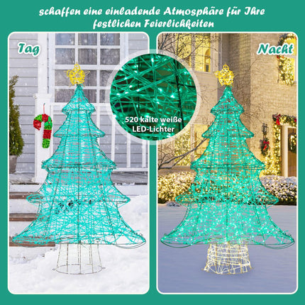 LED Artificial Christmas Tree 123cm, 520 Lights, Star