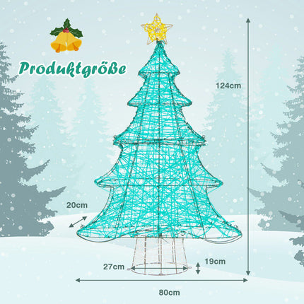 LED Artificial Christmas Tree 123cm, 520 Lights, Star