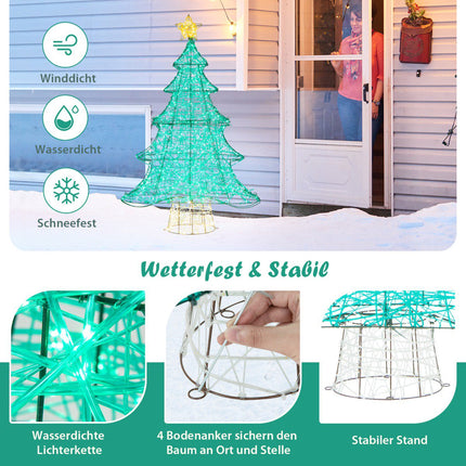 LED Artificial Christmas Tree 123cm, 520 Lights, Star