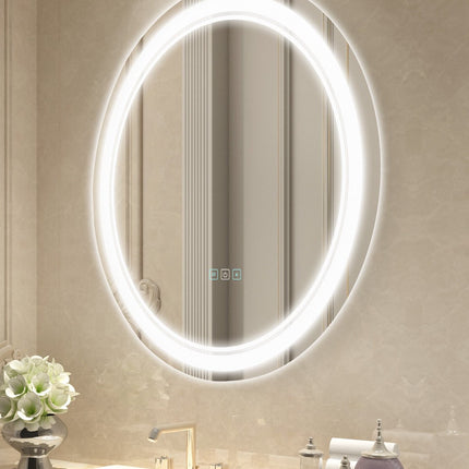 LED Bathroom Mirror 60 cm Round, Anti-Fog, Dimmable