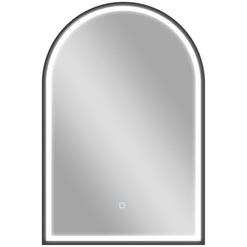 LED Bathroom Mirror 60x90 cm, Front & Backlit, Black
