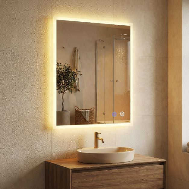 LED Bathroom Mirror 70x50cm, Anti-Fog, Dimmable