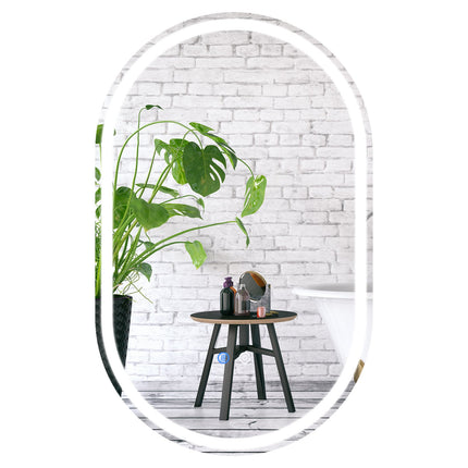 LED Bathroom Mirror, 80x50 cm, Backlit, Anti-Fog, Touch Control