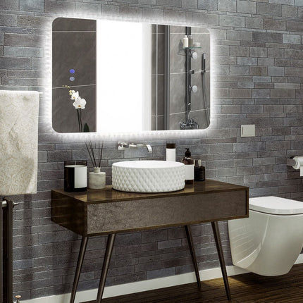 LED Bathroom Mirror 80 x 60 cm, Dimmable, Anti-Fog