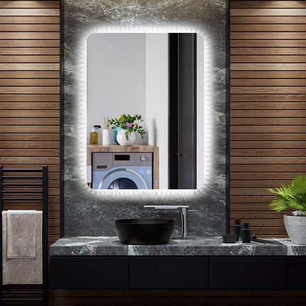 LED Bathroom Mirror 80 x 60 cm, Dimmable, Anti-Fog