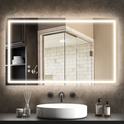 LED Bathroom Mirror – Adjustable Brightness, Anti-Fog, 100x60 cm