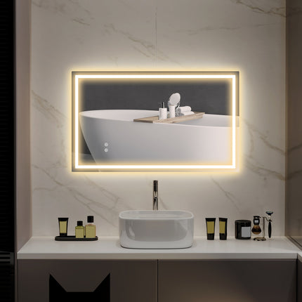 LED Bathroom Mirror – Adjustable Brightness, Anti-Fog, 100x60 cm