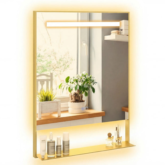 LED Bathroom Mirror, Anti-Fog, 3 Light Colors, 80x60 cm