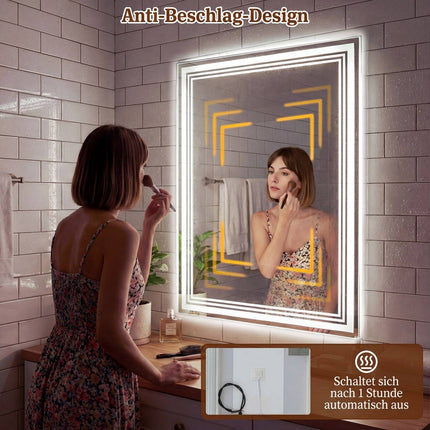 LED Bathroom Mirror, Anti-Fog, Memory, 70x50 cm