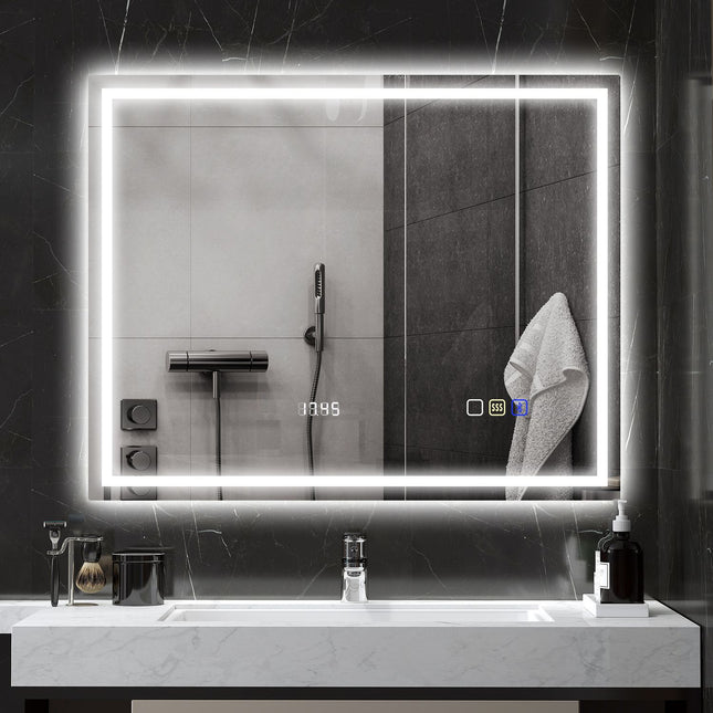 LED Bathroom Mirror, Bluetooth, 80x100 cm, Touch Control