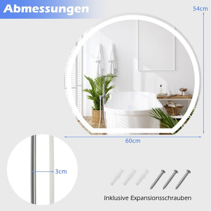 LED Bathroom Mirror with Anti-Fog, Dimmable Touch Control