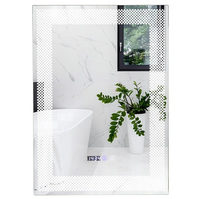 LED Bathroom Mirror with Anti-Fog, Memory, Time & Temp Display
