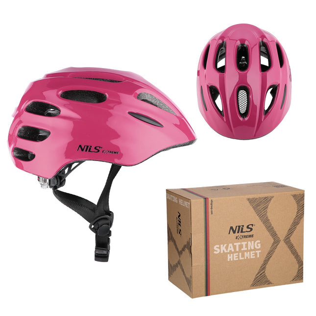 LED Bike Helmet, Pink, Size S (51-58 cm)