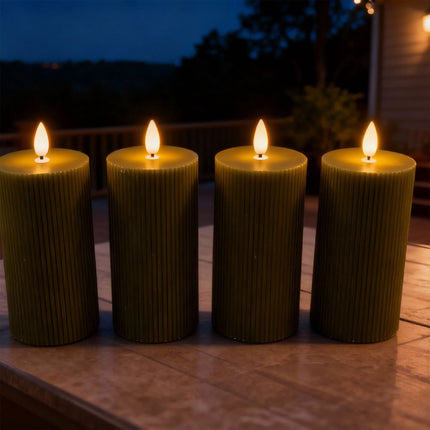 LED Candles Set of 4, 18cm Real Wax Flameless