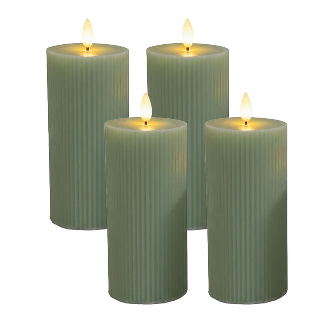 LED Candles Set of 4, 18cm, Real Wax, Flickering Flame