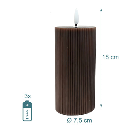 LED Candles Set of 4, 18cm, Real Wax, Flickering Flame