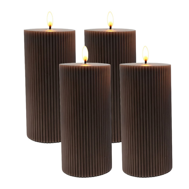LED Candles Set of 4, 18cm, Real Wax, Flickering Flame