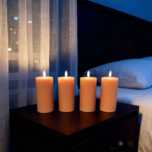 LED Candles Set of 4, Real Wax, 18cm