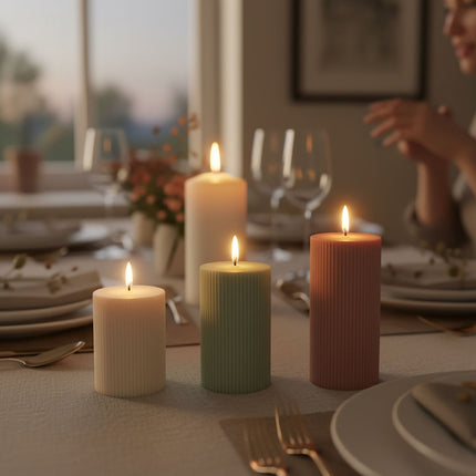 LED Candles Set of 4, Real Wax, 18cm