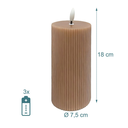 LED Candles Set of 4, Real Wax, 18cm, Flickering Flame
