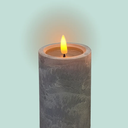 LED Candles with Timer, Set of 3 – Concrete Style