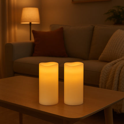 LED Candles with Timer and Remote, Set of 2